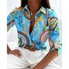 2025 Aliexpress Nova Camisa Feminina Primavera e Outono Design de Nicho Moda Francesa Feminina Tops Estampados