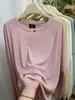 Camiseta de Manga Larga Protectora del Sol de Longitud Media para Mujer, Ligera de Verano, Holgada, Casual, Color Sólido, Top Cubre-Todo para Aire Acondicionado
