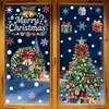 Decoraciones Navideñas Colorido Soñador Reno Muñeco de Nieve Adhesivo Estático Transfronterizo Efecto Brillo Papá Noel Pegatina para Vidrio