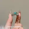 Anel Wrap-Around Cubo de Açúcar Laranja Totalmente Cravejado com Pedras Brilhantes, Design de Nicho de Luxo Leve, Sensação de Alto Padrão, Anel Irregular Versátil