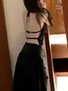 Deja que BrillesTop Corto de Verano para Mujer con Lentejuelas y Cuello Halter