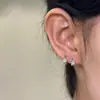 Aretes de Aro con Zirconias de Estrella de Moda para Orejas Perforadas, Aretes Pequeños de Aro con Diseño Único, Minipernos Lindos para Orejas, Aretes de Instagram