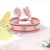 Pulseira de tecido trançado com rebite de estrela de cinco pontas em liga de prata para joias transfronteiriças, pulseira de pulso com franja de estrela de personalidade