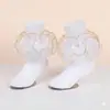 Meias Infantis Meninas Renda Colorida Renda Franzida Meias Finas de Algodão Respiráveis Estilo Verão Meias de Princesa Estudante Meias de Dança
