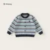 Suéter de Rayas Versátil Bangxuan Ropa Infantil para Niñas Primavera y Otoño Nuevo Cardigan para Niños Mayores, Chaqueta Infantil Suave y Elegante
