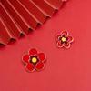 Broche Paloma de la Paz Esperando la Paz Pequeña Flor Roja Insignia de Estudiante Femenina Forma de Premio Accesorios para Traje Bolso Suéter Ramillete