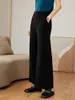 Pantalones 100% Cachemir Puro Color Sólido Simple para Mujer Gruesos Rectos Casuales Sueltos Adelgazantes Pantalones de Punto Grueso de Cachemir