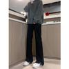 Black Rapped Jeans Homens Primavera Ripped Design Sense Calças Estilo Americano High Street Vibe Slim-fit Straight Pants