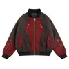 Chaqueta aviador retro de retazos estilo callejero americano, abrigo acolchado de algodón, estilo funcional moderno chino, chaqueta de algodón cálida de corte holgado para hombres y mujeres