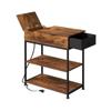 Mesa de Centro Hecha a Medida para Comercio Exterior con Espacio de Almacenamiento Estilo Normcore Moderno Mesa de Centro Doble Capa Acero Madera Mesa Auxiliar de Sofá