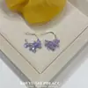 Brincos de Franja com Strass Roxo para Mulheres, Design de Nicho, Alto Padrão, Luxo Leve, Brincos e Acessórios de Orelha Versáteis