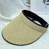 Banda para el cabello sencilla casual de estilo japonés Sombrero de paja Sombrero de sol Protector solar Sombrero de sol de verano para mujer