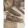 Zapatos de Mujer Estilo Old Money Celebridad de Internet Verano 2026 Mocasines de Ante sin Cordones con Tacón Oculto de 5 cm para Mujer