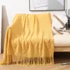 Manta tejida, manta de sofá, manta fina con borlas, manta para aire acondicionado de oficina, manta para ventana de mirador, manta para siesta de verano, manta pequeña