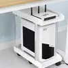 Soporte para Host de Computadora de Escritorio con Ruedas Móviles de Doble Capa, Bandeja Base, Base para Gabinete de Piso y Soporte para Impresora