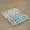 Caja de plástico transparente con 15 compartimentos, caja de almacenamiento, caja de embalaje de plástico transparente para piezas, tornillos, arte de uñas y clasificación de cuentas