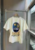 Coleção de Longo Prazo de Camisetas de Manga Curta Verão Rhude Pesado Estampa de Letras Vintage High Street Casual Soltas