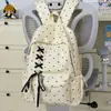 Mochila Estilo Coreano Nueva de Alto Valor con Lunares y Lazo para Estudiante de Secundaria Chica Gran Capacidad Casual Ligera Doble Hombro Campus