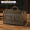 Caja de joyería, joyero, caja de almacenamiento de joyas, caja de almacenamiento de escritorio de madera para artículos diversos, accesorios de tiro antiguos con cerradura