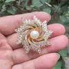 Broche de alta gama de alta gama Pin de cisne búho zorro ciervo corsage de abrigo de alta gama joyería para ropa anti-exposición