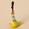 Chaveiro Pingente de Escultura em Madeira Artesanal Criativa Peixe-Palhaço, Decoração de Mochila de Peixinho Fofo, Presente Comemorativo de Alta Qualidade