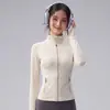 Chamarra de yoga con cuello alto y cremallera dorada para mujer, corte ajustado, suave y amigable con la piel, adecuada para deportes casuales, correr, fitness y yoga