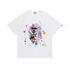 Fornecimento Atacadista Transfronteiriço de Marca Tendência de Comércio Exterior Algodão Puro Bape Cabeça de Macaco Tubarão Manga Curta Tubarão Macaco Camiseta