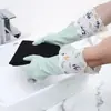Nova cor Série Moranti luvas de limpeza doméstica cozinha lavar louça lavar roupas proteção para as mãos inverno forradas com fleece quentes