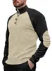 Sudadera de Corduroy de Manga Larga Casual con Cuello Alto y Mangas Raglán para Hombre, Talla Europea Nueva, para Primavera y Otoño, Transfronteriza