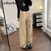 Jeans para Mujer para Otoño, Tallas Grandes, Corte Holgado, Cuerpo en Forma de Pera, Adelgazantes, Jeans Rectos de Caída Suave, Pantalones Caqui de Pierna Ancha