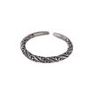 Anillo abierto pequeño y exquisito para mujer, de plata de ley S925, con diseño de ciervo, envejecido, mate, vintage, personalizado, con espigas de trigo y adornos.
