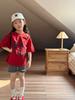 2025 Verano Nuevo Estilo Coreano Ropa para Niños Camiseta de Cuello Redondo con Letras para Niñas Camiseta de Manga Corta con Cuello Redondo para Bebé Top