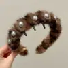 Diadema Ondulada Marrón para Mujer, Uso Diario, Antideslizante, con Dientes, para Lavarse la Cara, Accesorio para el Cabello