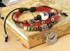 Venta directa de fábrica de joyería punk Pulsera de cuero con cuentas retro europea y americana Joyería popular para zonas turísticas Pulsera de cuero