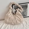 41082 Bolso Tote de Hombro Plegado Floral de Nicho con Lazo para Mujer, Bolso de Hombro Portátil Cruzado