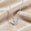 Gvc Ji Jia Collar de Cristal Redondo de Cuatro Hojas Brillante de Alta Calidad para Mujer, Brillante y Elegante, Mismo Estilo que en Xiaohongshu, Cadena para Clavícula
