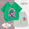 Circo Digital Mágico 6 Niños Traje de Verano Traje de Verano Ropa para Niños Talla Mediana y Grande Conjunto de Dos Piezas de Pantalones Cortos de Manga Corta