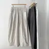Pantalones Versátiles de Pierna Recta, Holgados y con Caída, de Secado Rápido, Cortos, para Verano de Mujer, Color Sólido, Cintura Elástica, Casuales, de Pierna Ancha
