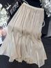 Saia Guarda-Chuva de Chiffon Estilo Ocidental Emagrecedora Bainha Larga Verão Novo Saia de Rede Fluida de Alta Qualidade Cintura Alta Saia A-Line