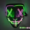 Máscara Halloween Forma de V Doble Color Cruz Brillante Danza Fantasma con Sangre Parpadeante Horror LED Máscara al por Mayor para Fiesta Festival