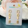 Versión coreana de joyería de moda de acero inoxidable para mujer, temperamento, lindos mini pendientes de tortuga de pingüino, traje combinado, en stock, venta al por mayor