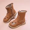 Botas de Cuero Cómodas para Niñas para Uso Exterior Nuevo Estilo Otoño e Invierno 2025 Botines Cortos Versátiles de Suela Suave para Niñas Pequeñas Estilo Infantil Botas de Princesa