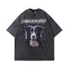 TKPA American Style Retro Street Sweet Cool Cartoon T-shirt de manga curta para homens e mulheres hiphop Street Dance Couple Meia manga Tee-shirt