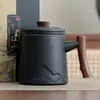 Taza de Separación de Té de Cerámica con Mango de Madera y Tapa, Set en Caja de Regalo, Taza de Té para Oficina Escolar, Personalización en Lotes Pequeños, Regalo Souvenir