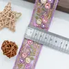 Encaje de Encaje Bordado Estilo Étnico de 3.8CM de Ancho para Ropa, Retro, Trabajo Pesado, con Perlas, DIY, Hecho a Mano, Borde de Falda, Decoración de Vestido, Accesorios