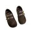Sapatos Birkenstock de sola grossa femininos 2026 novo outono retrô totalmente fechados sapatos simples Birkenstock versáteis confortáveis mocassins casuais