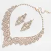 Colares Europeus e Americanos, Brilhantes Cheios de Diamantes, Joias de Noiva, Acessórios de Casamento, Brincos Exagerados, Fabricante de Conjuntos de Colares Atacado.N06