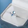 Anillos de Pareja con Diseño de Ballena en el Océano, Plata de Ley S925, Resina Esmaltada Brillante, Versátiles de Moda Anillos de Pareja de Piedra Lunar