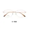Armazón de Metal y Aleación para Gafas Ovalado Rosa y Blanco, Aspecto Natural, Versátil, Artístico, Rejuvenecedor, Bi-tono Progresivo, Se Puede Combinar con Gafas de Lectura