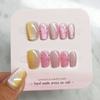 Diez piezas de uñas de mano hechas a mano de alta calidad en tamaño dividido, sonido de tintineo, libro rojo pequeño, parche de uñas de venta caliente, piedra de cristal, ojo de gato, uña para llevar